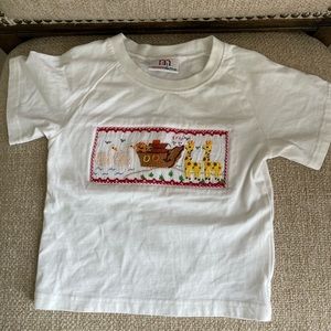 Smocked Noah’s Ark shirt in 24 months